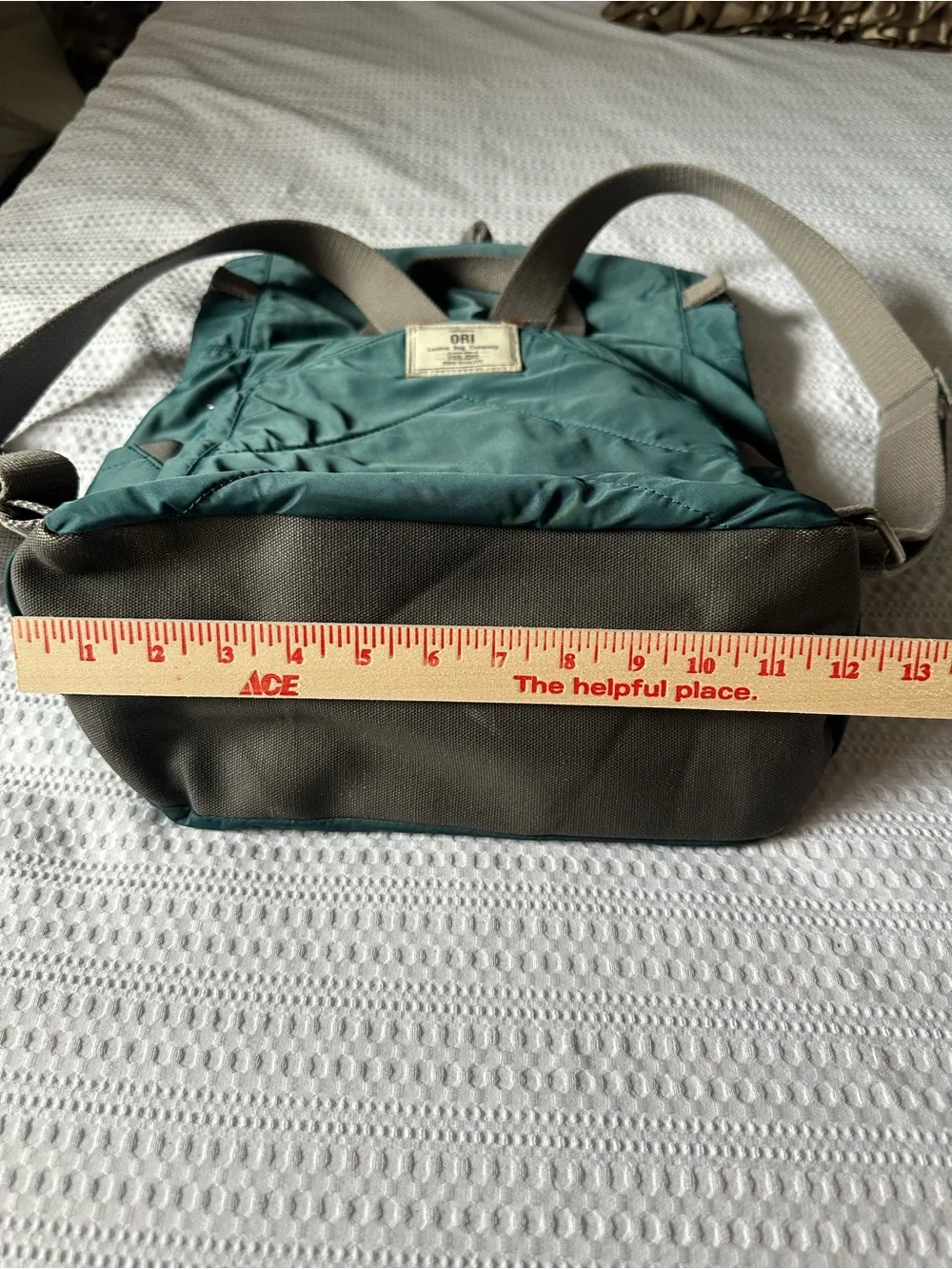 ORI London Bantry B Medium Backpack Teal Green Water Repellent Nylon 15L